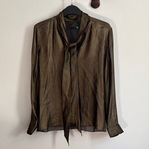 Nili Lotan Metallic Gold Blouse
